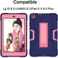 thumbnail image 2 of Mignova Case for LG f2 8.0 LK460/LG GPad X II 8.0 Plus, Hybrid Three Layer Heavy Duty Shockproof Rugged Full Body Protective Cover with Kickstand for LG f2 LK460/LG GPad X II Plus(Navy/Pink), 2 of 7