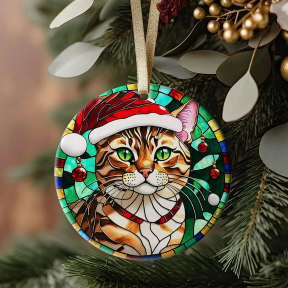 Bengal Cat Ornaments Ceramic For Christmas, Ornaments Ceramic Christmas 2025