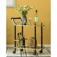 thumbnail image 3 of Wood Serving Bar Cart Tea Trolley with 2 Tier Shelves and Rolling Wheels, 3 of 11