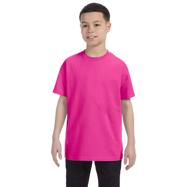 Jerzees Big Boy's Rib Collar Tear Away Label T-Shirt, Style 29B