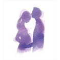 thumbnail image 3 of Kissing Duvet Cover Set, Watercolor Painted Husband Caressing His Pregnant Wife Shadowed Silhouettes, Decorative 3 Piece Bedding Set with 2 Pillow Shams, Calking Size, Lavender and White, by Ambesonne, 3 of 3