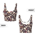 thumbnail image 5 of Fotbe Guitar Skull record Pattern Womens' Sports Bra Longline Wirefree Padded with Medium Support Sports Moisture-Wicking Workou Vest,Tank Top-X-Large, 5 of 7