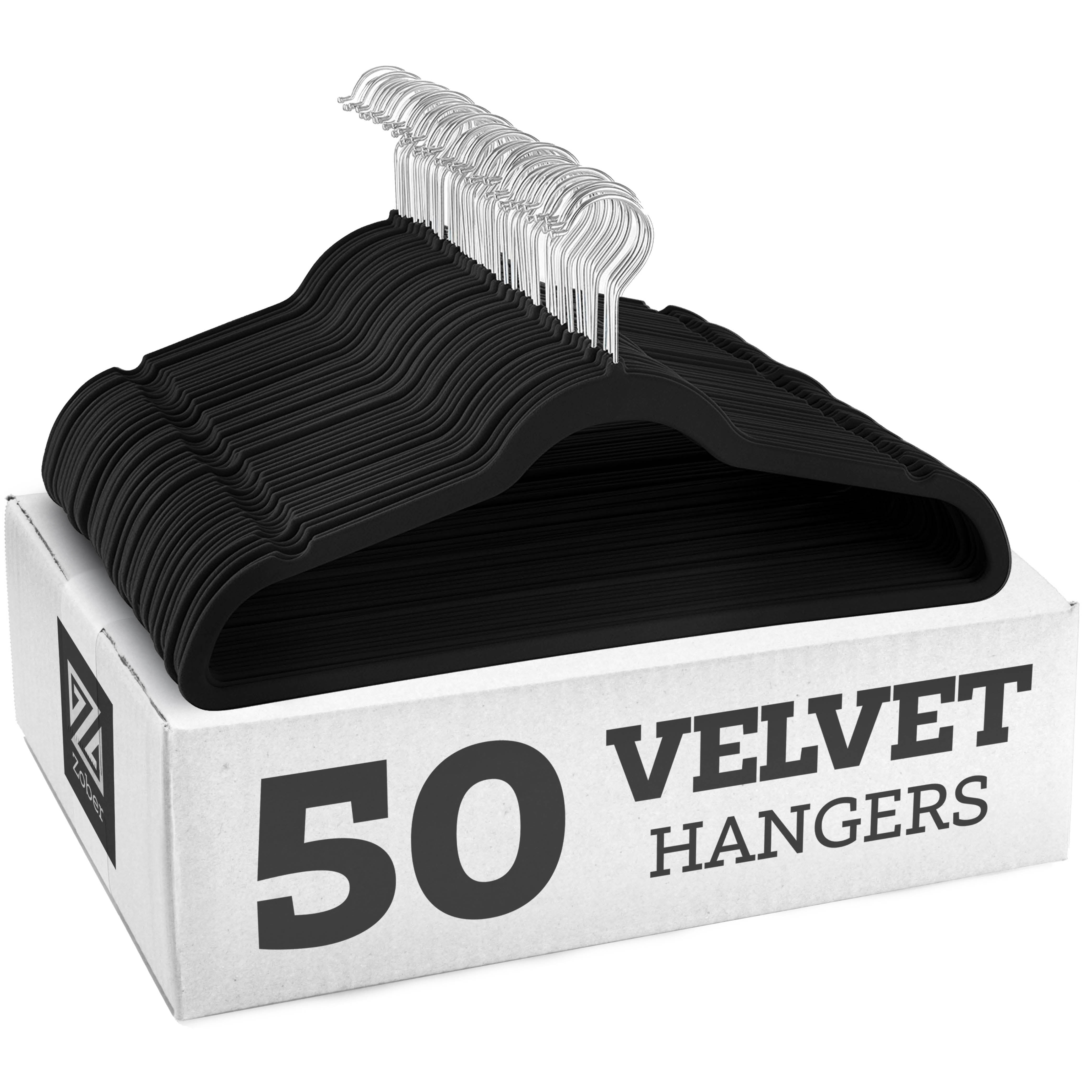 Velvet Hangers, NonSlip Hangers, (50 pack) Space Saving Closet hangers