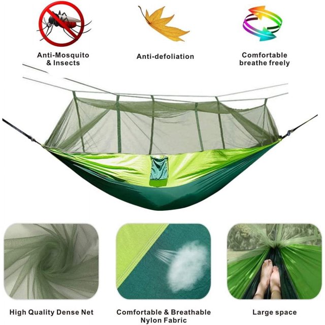 Hamaca con mosquitera, hamaca doble para acampar, mosquitera, mosquitera, impermeable, portátil y ligera para senderismo, viajes, al aire libre Sincero Electrónica
