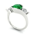 thumbnail image 2 of Three-Stone Engagement Ring for Women - 3.5ct Simulated Emerald in 14K White Gold Promise Ring, 2 of 6