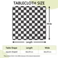 thumbnail image 2 of Black and White Checkered Pattern Square Fitted Tablecloth with Elastic Edge,Square Table Cover,Washable Elastic Table Cover for Home Kitchen Party Decor 36"x36", 2 of 6