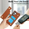 thumbnail image 5 of Allytechgroup for Samsung Galaxy S24 Ultra Wallet Case, Zipper Pocket Cards Holder RFID Blocking Ring Holder Stand Bumper Shockproof PU Leather Retro Phone Case for Samsung Galaxy S24 Ultra, Brown, 5 of 8