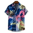 thumbnail image 2 of Wyzesi Chemise Blanche pour Garçons Taille Printemps et Été Imprimée Décontractée Col à Revers Grande Taille Plage Vacances Florale Manches Courtes Chemise Rayée Robe avec Pull, 2 of 8
