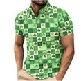 thumbnail image 3 of BiZtdJrK Back to School Sales, Big and Tall Tops for Men Novelty Golf Shirts Holiday Short Sleeve Button Down Lapel Blouse St Patricks Day Shamrock Printed Polos Shirt Multicolor XXXL, 3 of 6