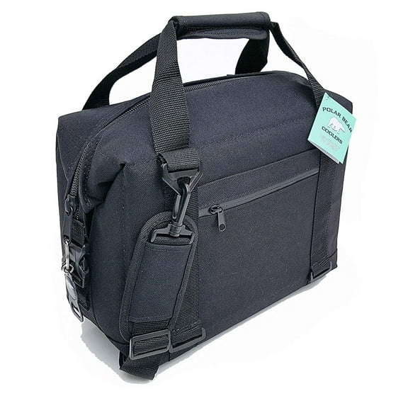 Polar Bear Coolers PB 120 12 Pack Light Nylon Soft Cooler with Strap, Black