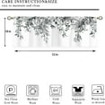 thumbnail image 4 of Grey Eucalyptus Botanical Leaves Small Short Kitchen Curtains Farmhouse Flower Window Curtains Valance and Tier Set 3 Piece 36 Inch Tier Treatment Curtain Boho Cafe Curtains for Bathroom, 4 of 6