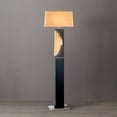 thumbnail image 3 of NOVA of California Half Moon Floor Lamp with Nightlight - Dark Brown, Etruscan Gold Linen Shade, 3 of 8