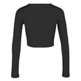 thumbnail image 5 of Womens Long Sleeve Crop Tops T Shirts Quarter Zip Lined V Neck Fitted Fall Clothes for Women Tees Blouses, 5 of 5