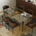 thumbnail image 3 of gaoyangjiaju 66.9" Modern Tempered Clear Glass Dining Table for 6–8 People, Rectangular Transparent Glass Top with Metal Legs, Minimalist Dining Room & Kitchen Table, 3 of 6