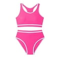 thumbnail image 2 of YMNXA Big Kids Girls 2 Piece Swimsuits Sleeveless Solid Color Bikinis Sets Comfortable Fashion Swimwear For Holiday Vacation Beach Hot Pink Xxl, 2 of 4