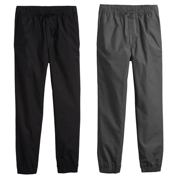 2-Pack Boy's Slim Fitting Cotton Stretch Classic Twill Joggers