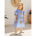 thumbnail image 4 of BemeyourBBs Kids Girls Halloween Dress Pumpkin Embroidery Plaid Short Sleeve Dress, 4 of 8