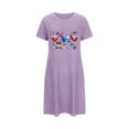 thumbnail image 6 of Sleepshirts for Women Plus Size New 4th of July Nightgowns for Women Summer American Flag Short Sleeve Sleepdress Trendy Crewneck Star Striped Nightshirt Purple XXL, 6 of 7