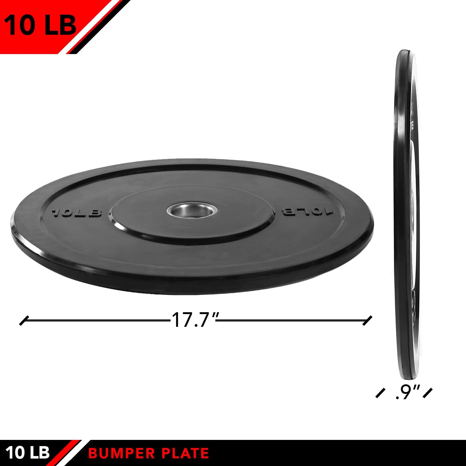 JFIT Olympic Bumper Weighted Plate 2”, 10 LB Single Plate