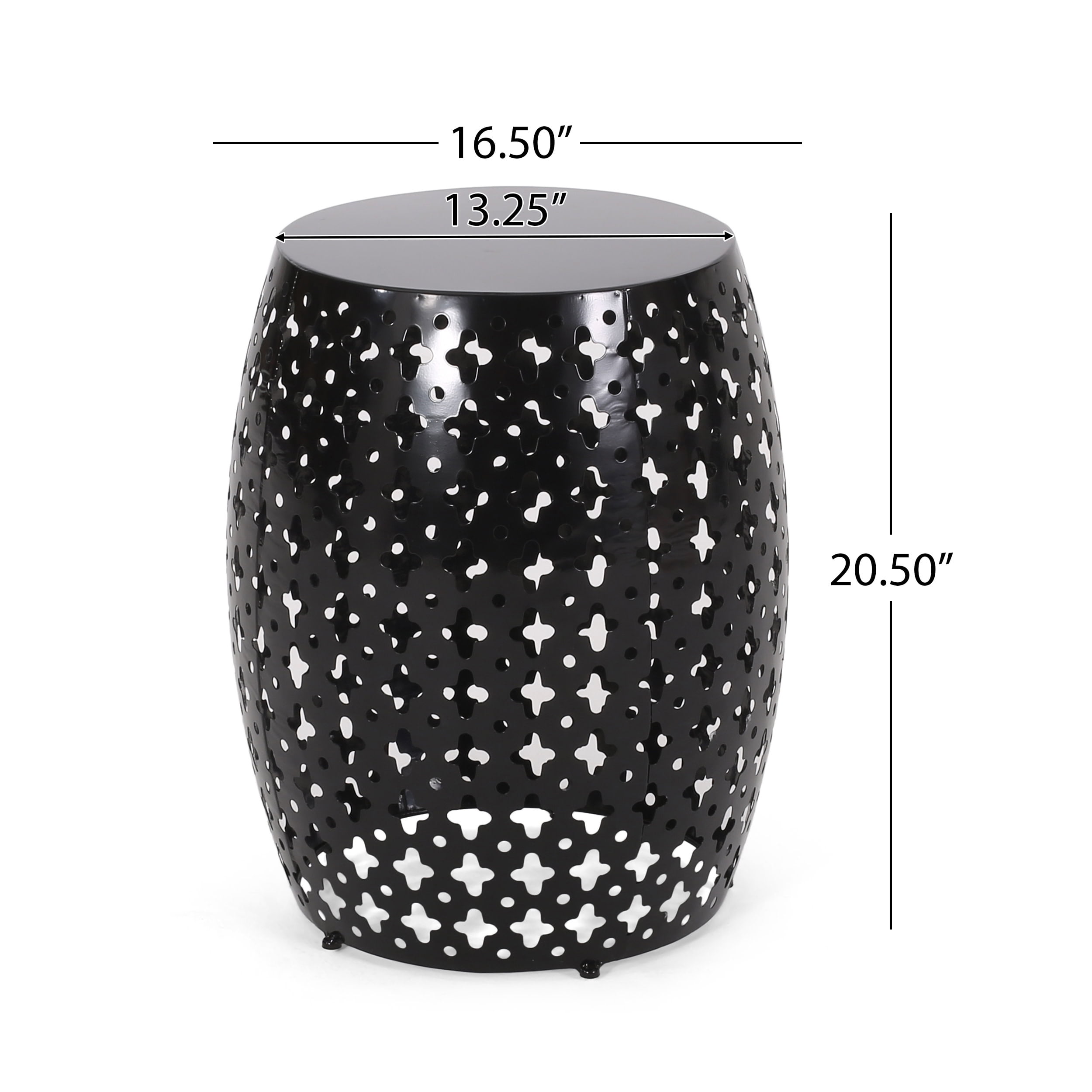 Lorent Metal Outdoor Side Table, Black