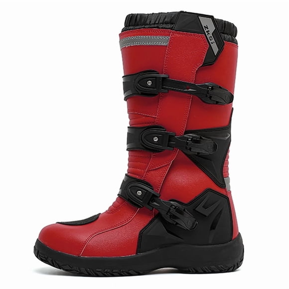 Botas de moto elegantes: diseño clásico, cómodas y transpirables, adecuadas tanto para desplazamientos diarios como para conducción informal.,Rojo,39