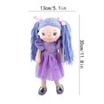 thumbnail image 3 of Purple Student Doll with Yarn Pigtails and Starry Tulle Skirt, Soft Plush Toys for Girls, 3 of 8