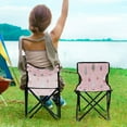 thumbnail image 5 of 600D Oxford Camping Chair Portable Foldable Chair Supports 220 lbs for Picnic, Fishing, Backpacking Pink Christmas Pattern, 5 of 8