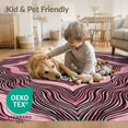 thumbnail image 4 of ODIKA Pink Print Cheetah Spotted Wavy Stripe Border Mixed Zebra Leopard Refined for Queen Size Bedroom, Under Bed, Master Suite, Foldable Easy Care, 4 of 7