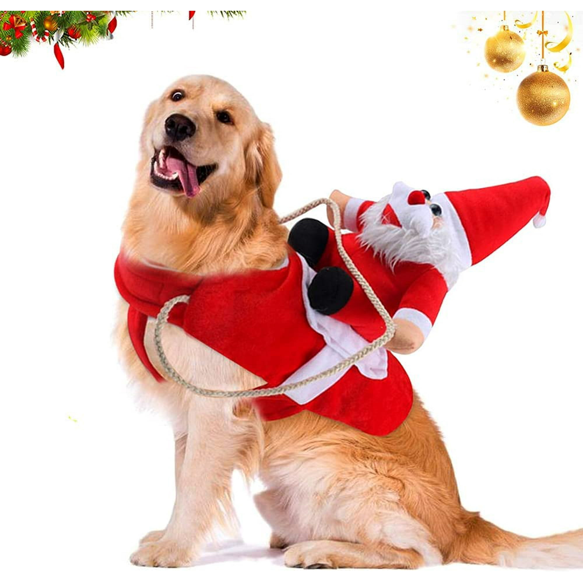 Dog s Christmas clothing creative Christmas dog clothing cat and dog s Santa Claus clothing pet clothing dog coat for Christmas party and birthday M Walmart