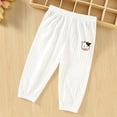 thumbnail image 2 of Nilvkv Girls Lightweight Pants, Girls Joggers, Relaxed Fit Lightweight Solid Color Cuffed Sweatpants with Elastic Waist, ideal for Summer Days White 9-12 Months, 2 of 9