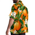 thumbnail image 3 of Tangerine Men's Hawaiian Print Casual Button Down Short Sleeve Summer Beach Shirt - Unisex, 3 of 6