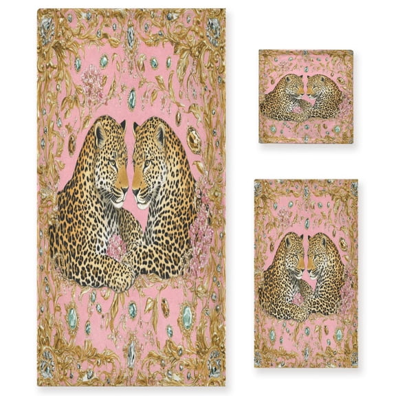BZSMCE 3piece Bath Towel Sets Hand Bath Towels Fashion Jewel-toned Love Printed Towel Sets