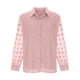 thumbnail image 4 of Tops de mujer Camisa de manga larga de un solo pecho Tops Blusa de camisa de solapa suelta Pompotops FGAJ20389, 4 of 8