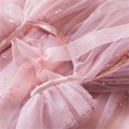 thumbnail image 5 of Spazoro Kids Girls Mesh Dresses, Solid Color Butterfly Round Neck New Style Short Sleeve Princess Dress for Child Girls Pink Size 2 T, 5 of 9