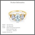 thumbnail image 4 of Gem Stone King 2.44 Ct Oval Sky Blue Aquamarine White Topaz 10K Yellow Gold Ring, 4 of 4