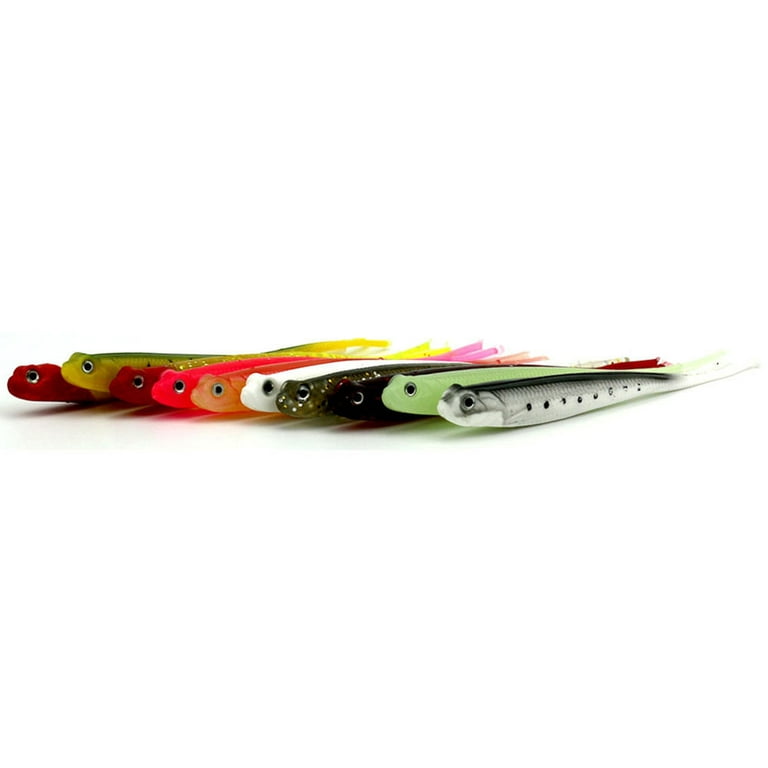 UDIYO 10Pcs/Lot Multicolor Soft Plastic 3D Eyes Lures 13cm Fishing Baits  Tackle Tools 