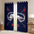 thumbnail image 2 of Manfei Ski Print Black Out Curtains, Navy Blue Curtains Pack of 2 (42x63 Each), Sports Theme Bedroom Curtains, Luxury Bedroom Decor, 2 of 6