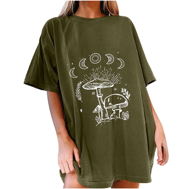Blusa de Manga Corta Con Estampado de Sol Y Luna Gótica Vintage Para Hombre Y Mujer Odeerbi ODB181971