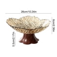 thumbnail image 3 of Faux Wood Grain Pedestal Serving Bowl, Clear Petal Shape Plastic, Vintage Style Fruit, Candy and Snack Bowl With Raised Base for Table or Home Kitchen, 3 of 6