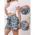 thumbnail image 2 of DARING DIVA Women's Casual Wide Leg High Waist Vacation Drawstring Shorts X-Large Grey, 2 of 6