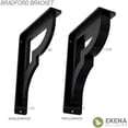 thumbnail image 2 of Ekena Millwork 2"W x 10"D x 12"H Bradford Wrought Iron Bracket, (Triple center brace) (2-Pack), 2 of 4