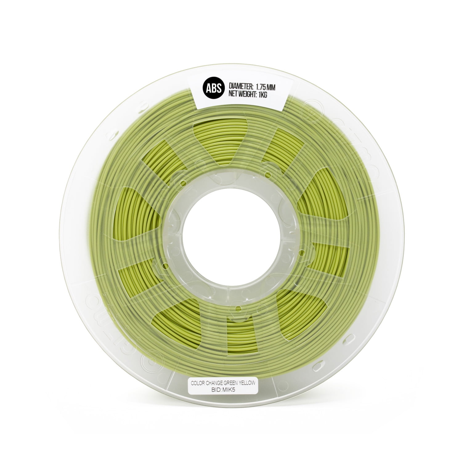 Gizmo Dorks 1.75mm Heat Activated Color Change ABS Filament for 3D Printers 1 kg, Green to Yellow