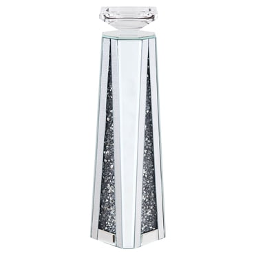 Nysa Mirrored & Faux Crystals Accent Candleholder main image 1