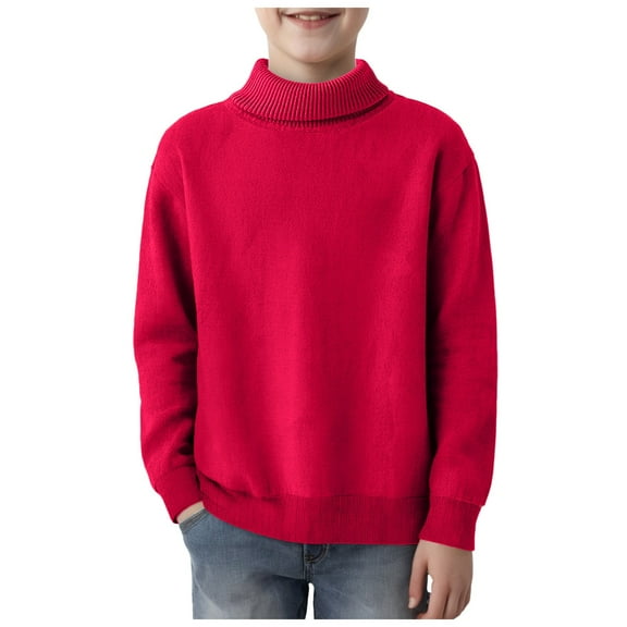 Staki School Sweaters for toddlers Boys Sweaters Cotton Cable Knit Stripe Sweater Kids Pullover Toddler Child Casual Top (Red,9-10 Years)