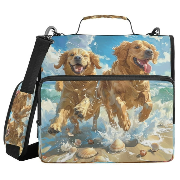 YAZAOO Zipper Binder trapper keeper Documents Organized Design Beach Buddies Splashing Fun Printed