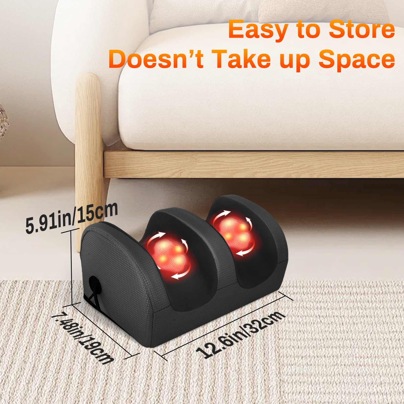Foot Massager, Shiatsu and Foot Massage Machine, Calf Deep Tissue Massage Machine with Heat, Leg Massager with Massage Roller, Gifts for Mom & Dad, Black