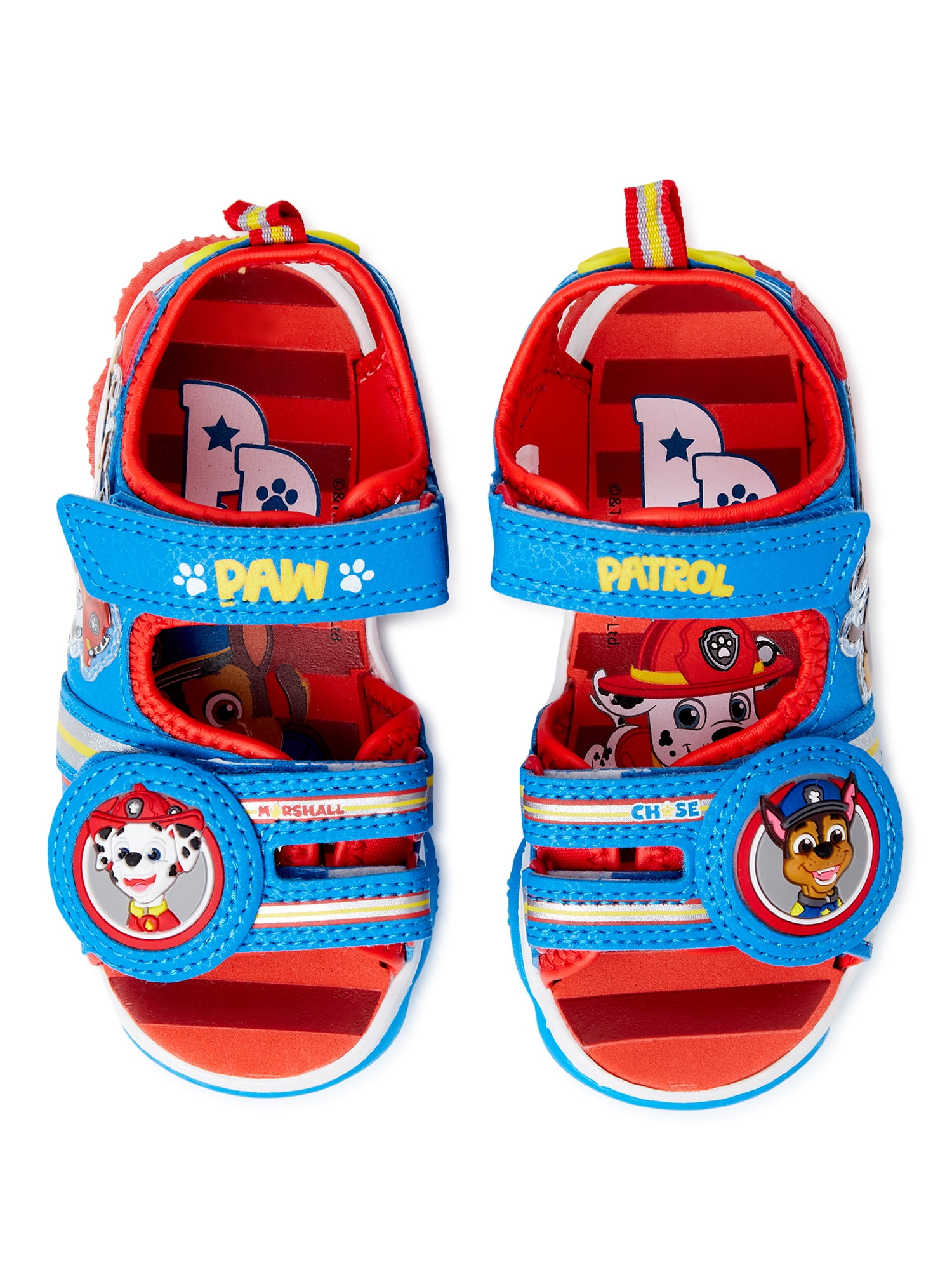 New Toddler Boys Paw Patrol Chase & Marshall Light-Up Sandals 6 7 8 9 10 11 12 