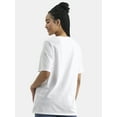 thumbnail image 3 of No Boundaries Oversized V Neck Graphic Tee with Short Sleeves, Women's, 3 of 5