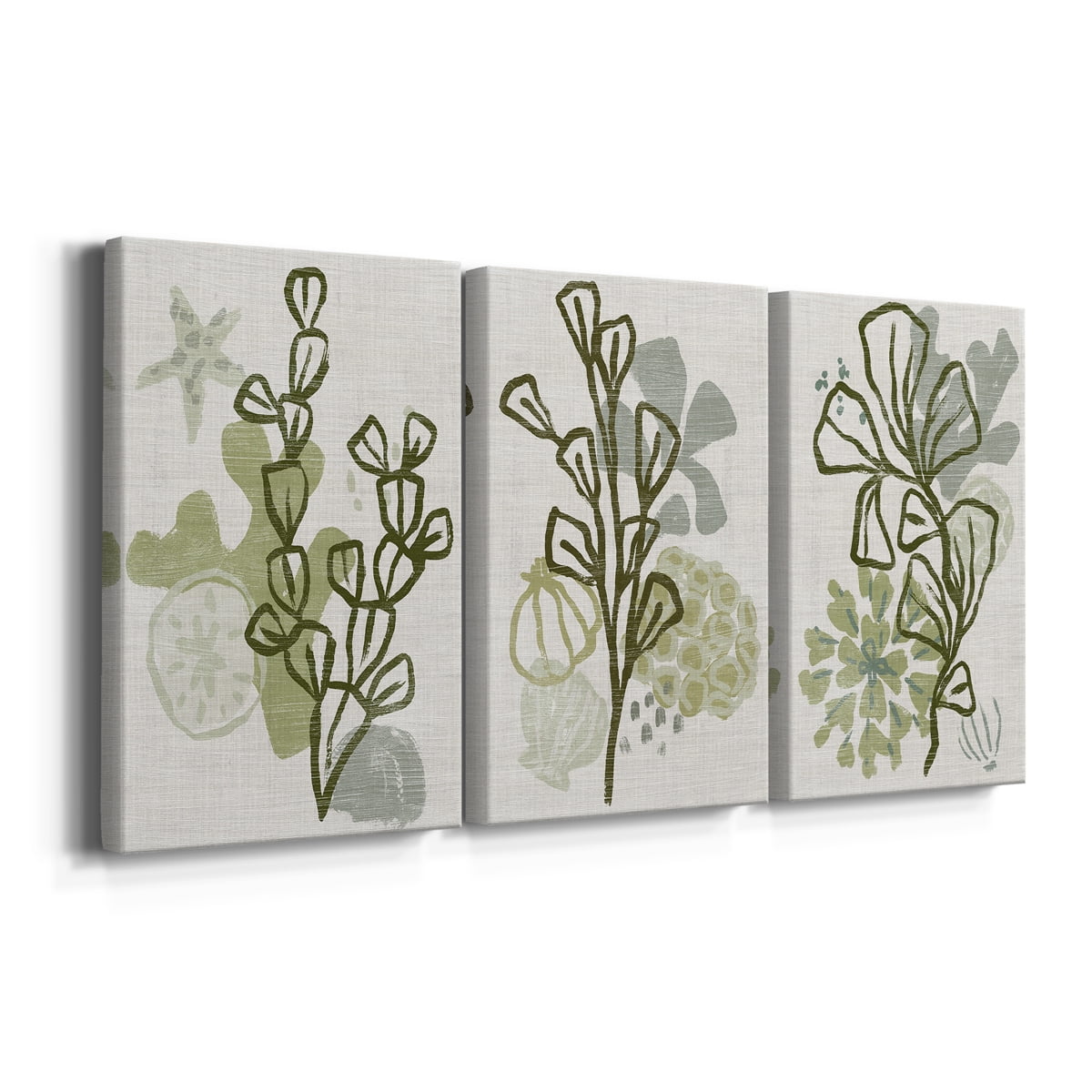 Coral Blockprint I Premium Gallery Wrapped Canvas - Ready to Hang - 40 x 60 Each