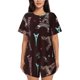 thumbnail image 1 of Balery Eiffel Tower Conjunto de Pijama para Mujer con Estampado, Dos Piezas de Manga Corta y Shorts, Ropa de Dormir Suave con Cuello Redondo y Bolsillos-XX-Large, 1 of 6